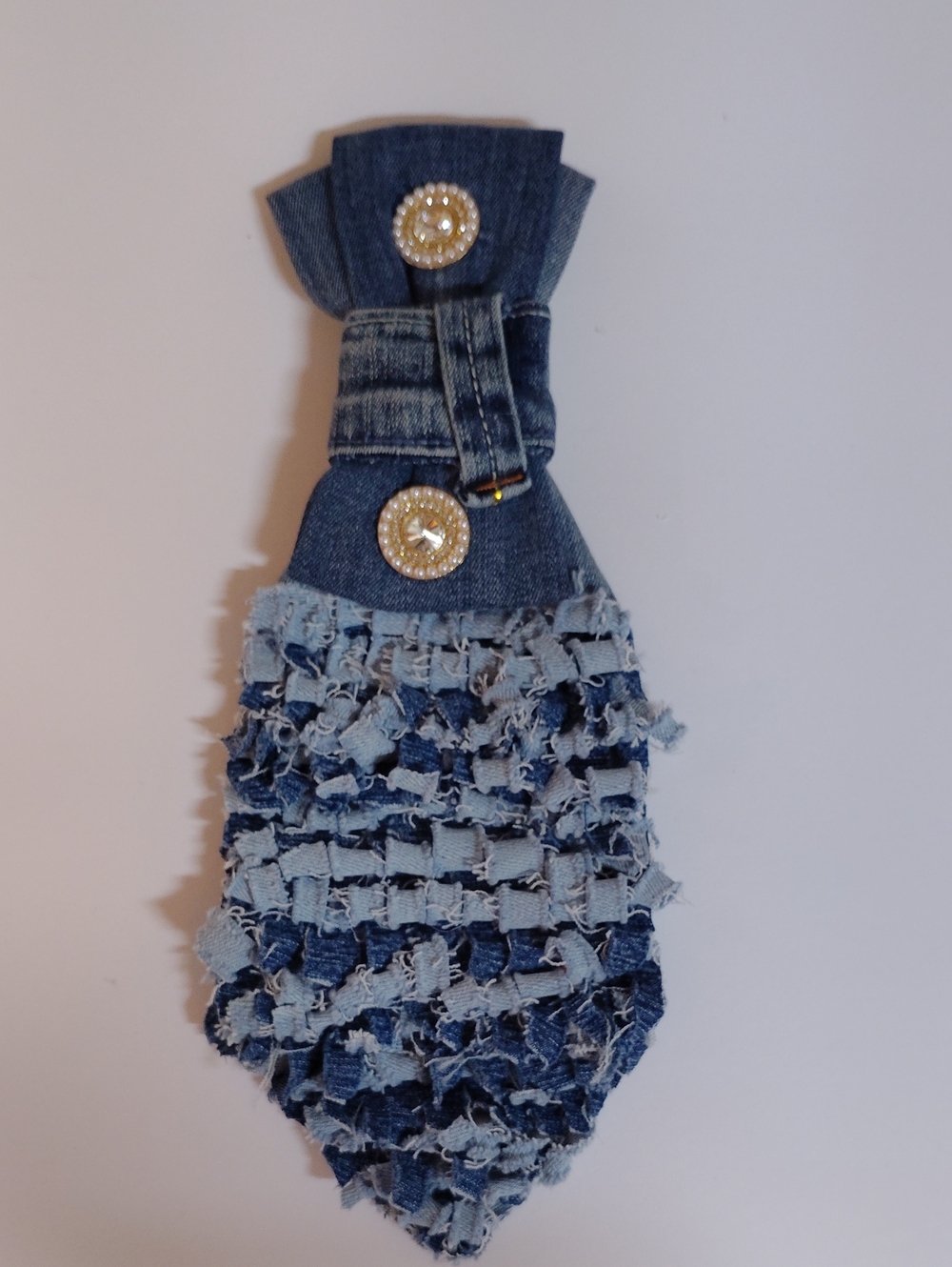 Women's Denim Ruffle Tie